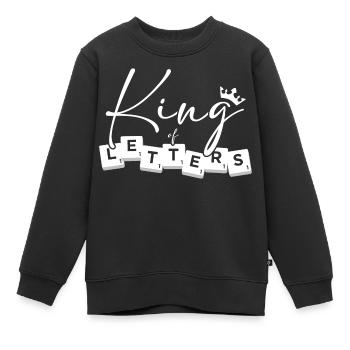 Scrabble King Of Letters - Kinder Premium Organic Sweatshirt - Schwarz - Vorne - AI Model Kid Female (0cm)
