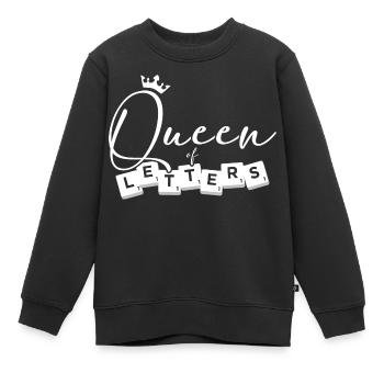 Scrabble Queen Of Letters - Kinder Premium Organic Sweatshirt - Schwarz - Vorne - AI Model Kid Female (0cm)