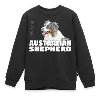 Australian Shepherd - Kinder Premium Organic Sweatshirt - Schwarz - Vorne - AI Model Kid Female (0cm)