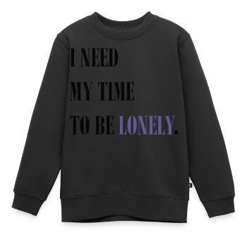 Einsames Zitat - Kinder Premium Organic Sweatshirt - Schwarz - Vorne - AI Model Kid Female (0cm)