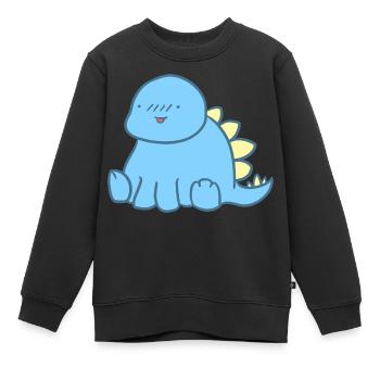 Dino mignon - Sweat Premium enfant bio - noir - Devant - AI Model Kid Female (0cm)