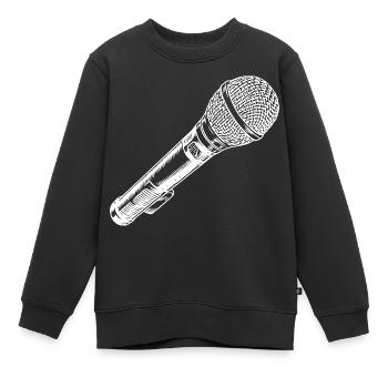 Mikrofon Hand gezeichnet - Kinder Premium Organic Sweatshirt - Schwarz - Vorne - AI Model Kid Female (0cm)