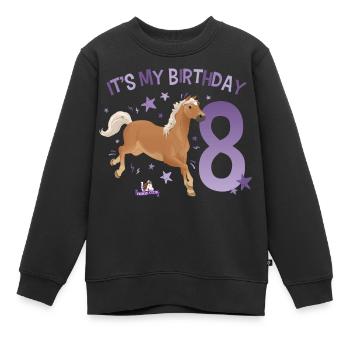 schleich® HORSE CLUB Happy Birthday 8 Jahre Alt - Kinder Premium Organic Sweatshirt - Schwarz - Vorne - AI Model Kid Female (0cm)