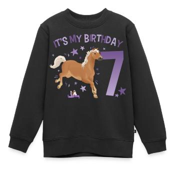 schleich® HORSE CLUB Happy Birthday 7 Jahre Alt - Kinder Premium Organic Sweatshirt - Schwarz - Vorne - AI Model Kid Female (0cm)