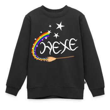 Regenbogen Hexe - Kinder Premium Organic Sweatshirt - Schwarz - Vorne - AI Model Kid Female (0cm)