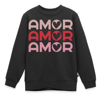 Amor Cute Valentine's Day - Kids Premium Organic Sweatshirt - black - Front - AI Model Kid Female (0cm)
