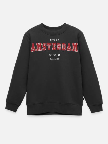 Amsterdam - Sweat Premium enfant bio - noir