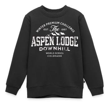 aspen lodge downhill world series 1957 - Sweat Premium enfant bio - noir - Devant - AI Model Kid Female (0cm)