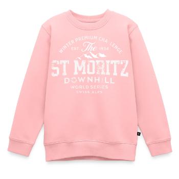 St Moritz downhill world series 1934 - Sweat Premium enfant bio - rose - Devant - AI Model Kid Female (0cm)