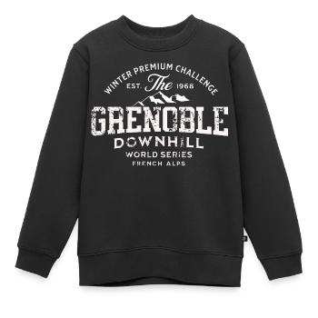Grenoble Abfahrts-Weltmeisterschaft 1968 - Kinder Premium Organic Sweatshirt - Schwarz - Vorne - AI Model Kid Female (0cm)