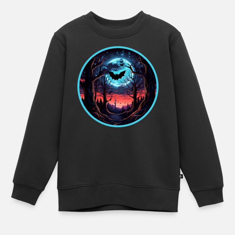 Fledermäuse Fledermaus Flughunde Halloween - Kinder Premium Organic Sweatshirt - Schwarz