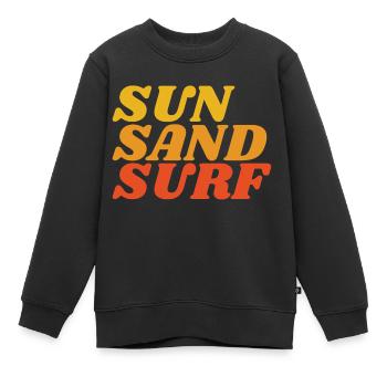 SUN SURF SAND - Kinder Premium Organic Sweatshirt - Schwarz - Vorne - AI Model Kid Female (0cm)