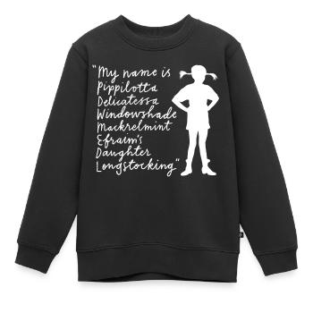 Pippi Langstrumpf My Name Is Pippilotta … - Kinder Premium Organic Sweatshirt - Schwarz - Vorne - AI Model Kid Female (0cm)