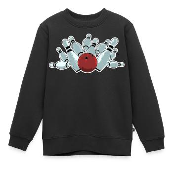 Bowling Strike - Kids Premium Organic Sweatshirt - black - Front - AI Model Kid Female (0cm)