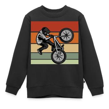 BMX Chemise Enfants Vélo - Sweat Premium enfant bio - noir - Devant - AI Model Kid Female (0cm)