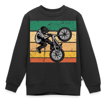 BMX Cadeau de Noël Vélo Vintage Rétro - Sweat Premium enfant bio - noir - Devant - AI Model Kid Female (0cm)