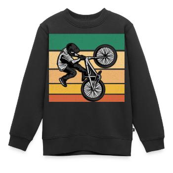 Rider de BMX - Sweat Premium enfant bio - noir - Devant - AI Model Kid Female (0cm)
