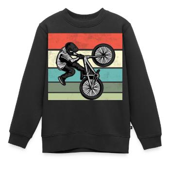 BMX Fahrrad Kinder BMX Fahrer BMX Zubehör - Kinder Premium Organic Sweatshirt - Schwarz - Vorne - AI Model Kid Female (0cm)