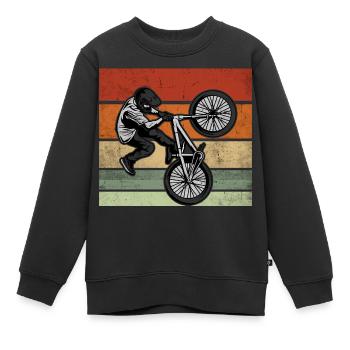 BMX Kids Shirt Vélo - Sweat Premium enfant bio - noir - Devant - AI Model Kid Female (0cm)