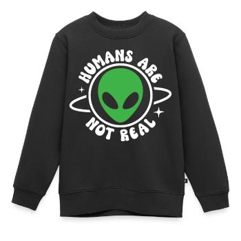 Menschen sind nicht real - Kinder Premium Organic Sweatshirt - Schwarz - Vorne - AI Model Kid Female (0cm)
