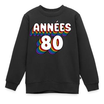 ACHTZIGER!!! - Kinder Premium Organic Sweatshirt - Schwarz - Vorne - AI Model Kid Female (0cm)