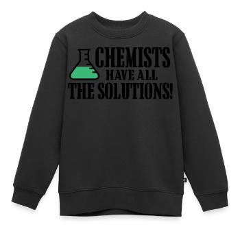 Les chimistes ont toutes les solutions - Sweat Premium enfant bio - noir - Devant - AI Model Kid Female (0cm)