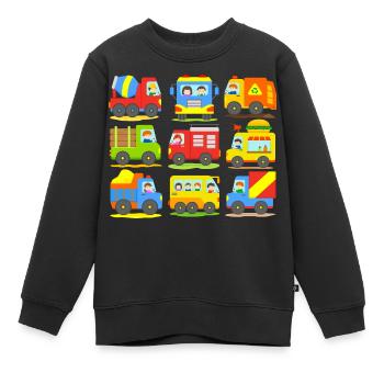 Camions Véhicules lourds Camions Camions Bus Enfants - Sweat Premium enfant bio - noir - Devant - AI Model Kid Female (0cm)