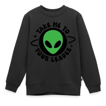 Bring mich zu deinem Führer - Kinder Premium Organic Sweatshirt - Schwarz - Vorne - AI Model Kid Female (0cm)