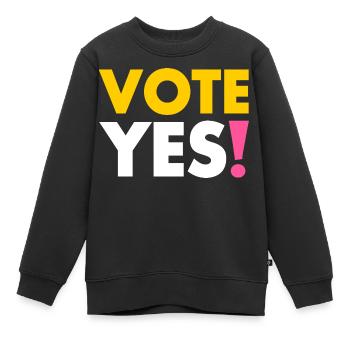Vote yes - Sweat Premium enfant bio - noir - Devant - AI Model Kid Female (0cm)