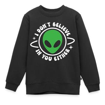 Ich glaube auch nicht an dich - Kinder Premium Organic Sweatshirt - Schwarz - Vorne - AI Model Kid Female (0cm)