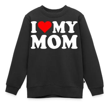 I love my mom - Kinder Premium Organic Sweatshirt - Schwarz - Vorne - AI Model Kid Female (0cm)