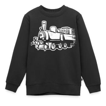 Dampflokomotive Skizze - Kinder Premium Organic Sweatshirt - Schwarz - Vorne - AI Model Kid Female (0cm)