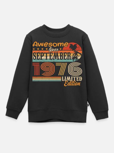 September 1976 - Geburtstag 1976 September - Sweatshirt Premium barn ekologisk - svart