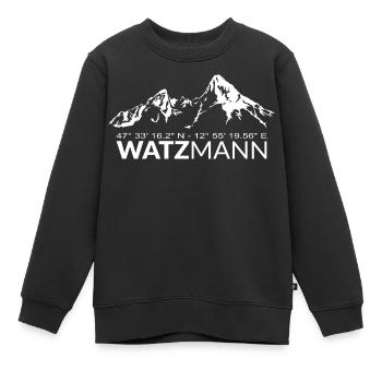 La légendaire montagne Watzmann à Berchtesgaden - Geo - Sweat Premium enfant bio - noir - Devant - AI Model Kid Female (0cm)