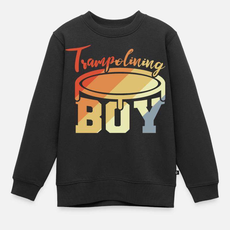 Trampolin Junge - Kinder Premium Organic Sweatshirt - Schwarz