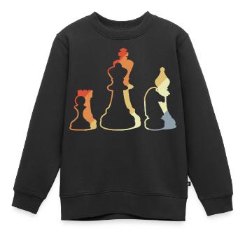 Retro Schachspiel - Kinder Premium Organic Sweatshirt - Schwarz - Vorne - AI Model Kid Female (0cm)