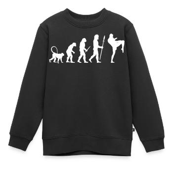 Développement d’un kickboxeur - Sweat Premium enfant bio - noir - Devant - AI Model Kid Female (0cm)