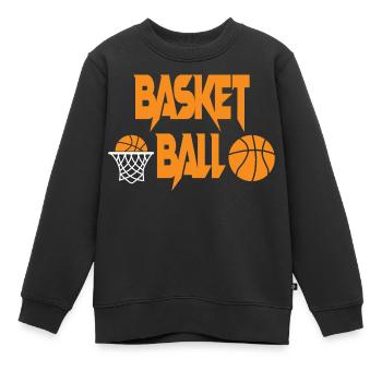 Basketball mit Korb Basketball Game - Kinder Premium Organic Sweatshirt - Schwarz - Vorne - AI Model Kid Female (0cm)