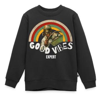 Experte für gute Laune des Fahrers - Kinder Premium Organic Sweatshirt - Schwarz - Vorne - AI Model Kid Female (0cm)