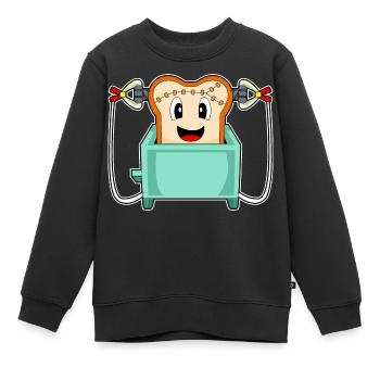 Pain Grille-pain Halloween - Sweat Premium enfant bio - noir - Devant - AI Model Kid Female (0cm)