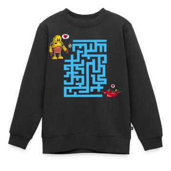 Le labyrinthe des amoureux - Sweat Premium enfant bio - noir - Devant - AI Model Kid Female (0cm)