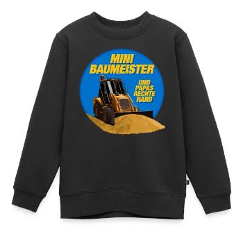 Kinder Bekleidung - Kinder Baumeister Aufdruck - Kinder Premium Organic Sweatshirt - Schwarz - Vorne - AI Model Kid Female (0cm)