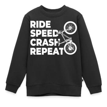 Radeln Fallen Wiederholen - Kinder Premium Organic Sweatshirt - Schwarz - Vorne - AI Model Kid Female (0cm)