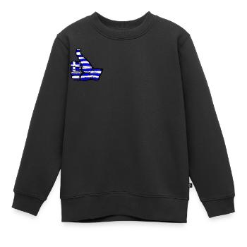 Griechenland Flagge alles klar Symbol - Kinder Premium Organic Sweatshirt - Schwarz - Vorne - AI Model Kid Female (0cm)