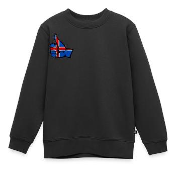 Island Flagge alles klar Symbol - Kinder Premium Organic Sweatshirt - Schwarz - Vorne - AI Model Kid Female (0cm)
