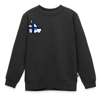 Finnland Flagge alles klar Symbol - Kinder Premium Organic Sweatshirt - Schwarz - Vorne - AI Model Kid Female (0cm)