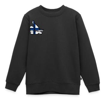 Finnland Flagge alles klar Symbol used - Kinder Premium Organic Sweatshirt - Schwarz - Vorne - AI Model Kid Female (0cm)