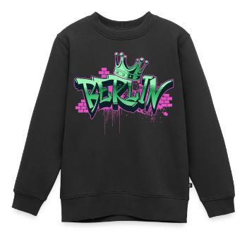 Berlin Graffiti Spray Sprayer Deutschland Stadt - Kinder Premium Organic Sweatshirt - Schwarz - Vorne - AI Model Kid Female (0cm)