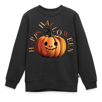Halloween Happy Halloween Kürbis - Kinder Premium Organic Sweatshirt - Schwarz - Vorne - AI Model Kid Female (0cm)