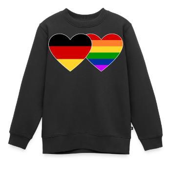 Drapeau arc-en-ciel de l’Allemagne - Sweat Premium enfant bio - noir - Devant - AI Model Kid Female (0cm)
